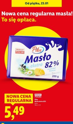 Masło ekstra 82% Pilos promocja w Lidl