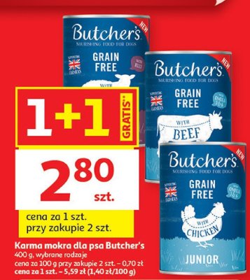Karma mokra dla psa Butcher's 400 g, wybrane rodzaje promocja w Auchan
