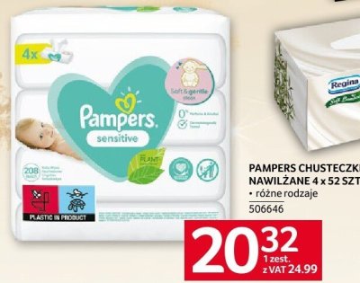 Chusteczki Pampers nawilżane 4x52 szt. promocja w Selgros