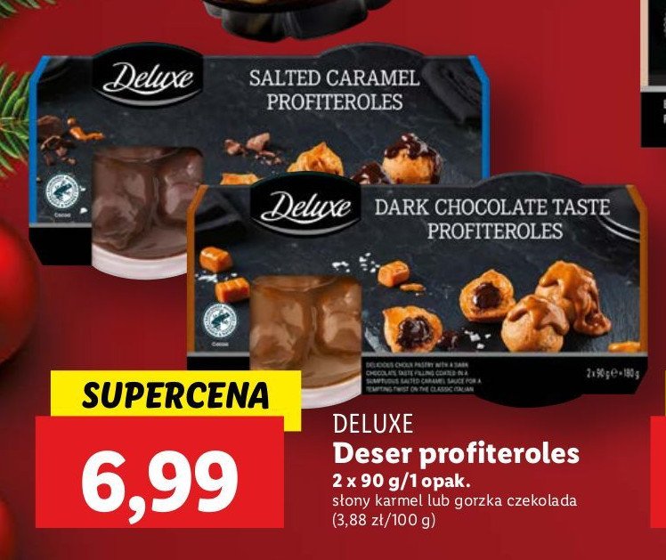 Deser profiteroles dark chocolate taste Deluxe promocja