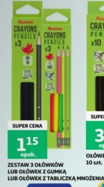 Ołówek hb z gumką Auchan promocja