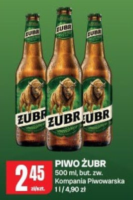 Piwo Żubr 500 ml, but. zw. Kompania Piwowarska promocja w Chorten