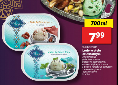 Lody daktylowe z sosem daktylowo-cynamonowym 1001 delights promocja