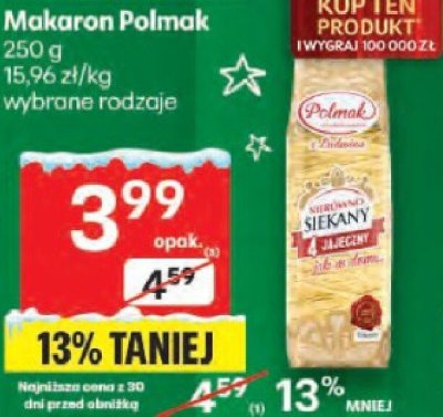 Makaron Polmak wybrane rodzaje promocja w Delikatesy Centrum