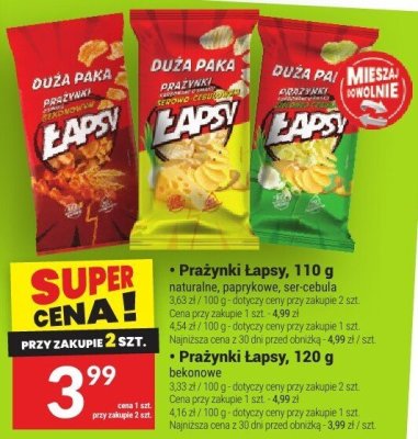 Prażynki Łapsy, 110 g promocja w Twój Market