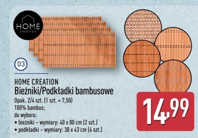 Bieżniki/Podkładki bambusowe opak. 2/4 szt. promocja w Aldi