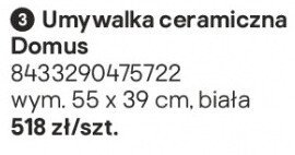 Umywalka ceramiczna Domus promocja w Castorama