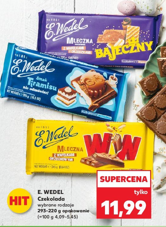 Czekolada mleczna z wafelkami orzechowymi Wedel promocja