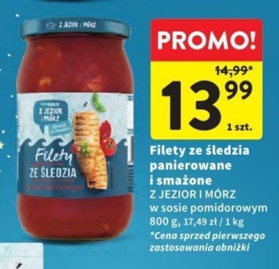 Filety ze śledzia panierowane i smażone Z Jezior i Mórz w sosie pomidorowym promocja w Intermarche