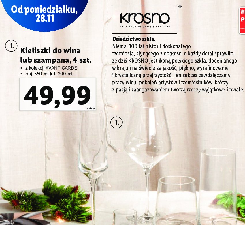 Kieliszki do szampana avant-grande 200 ml Krosno s.a. promocja