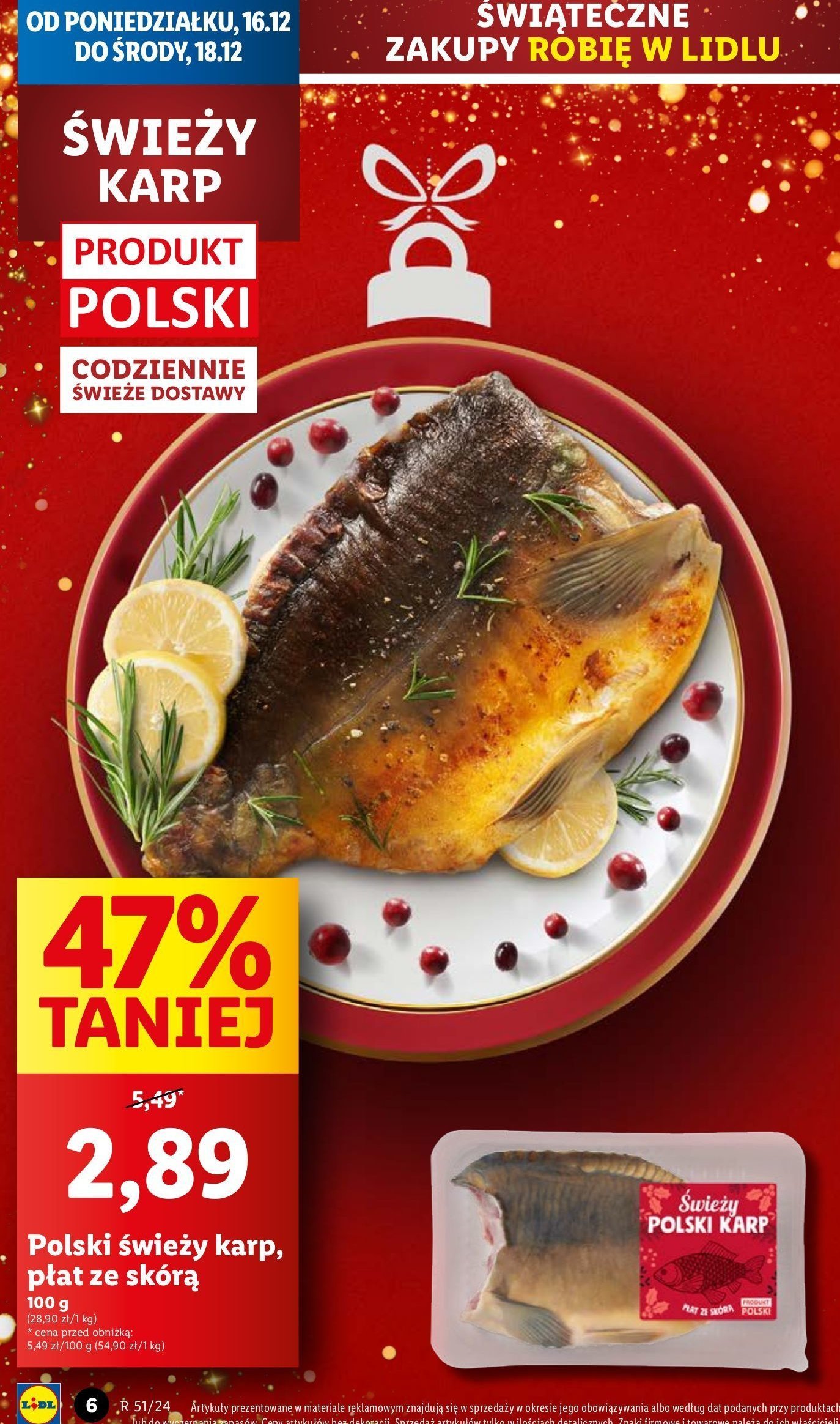 Karp płat ze skórą promocja w Lidl