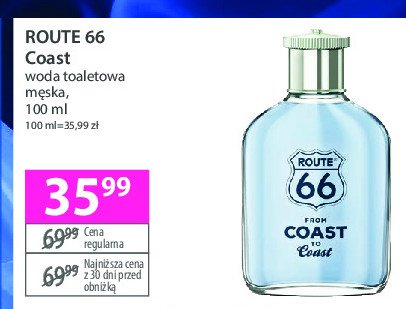 Woda toaletowa ROUTE 66 COAST promocja