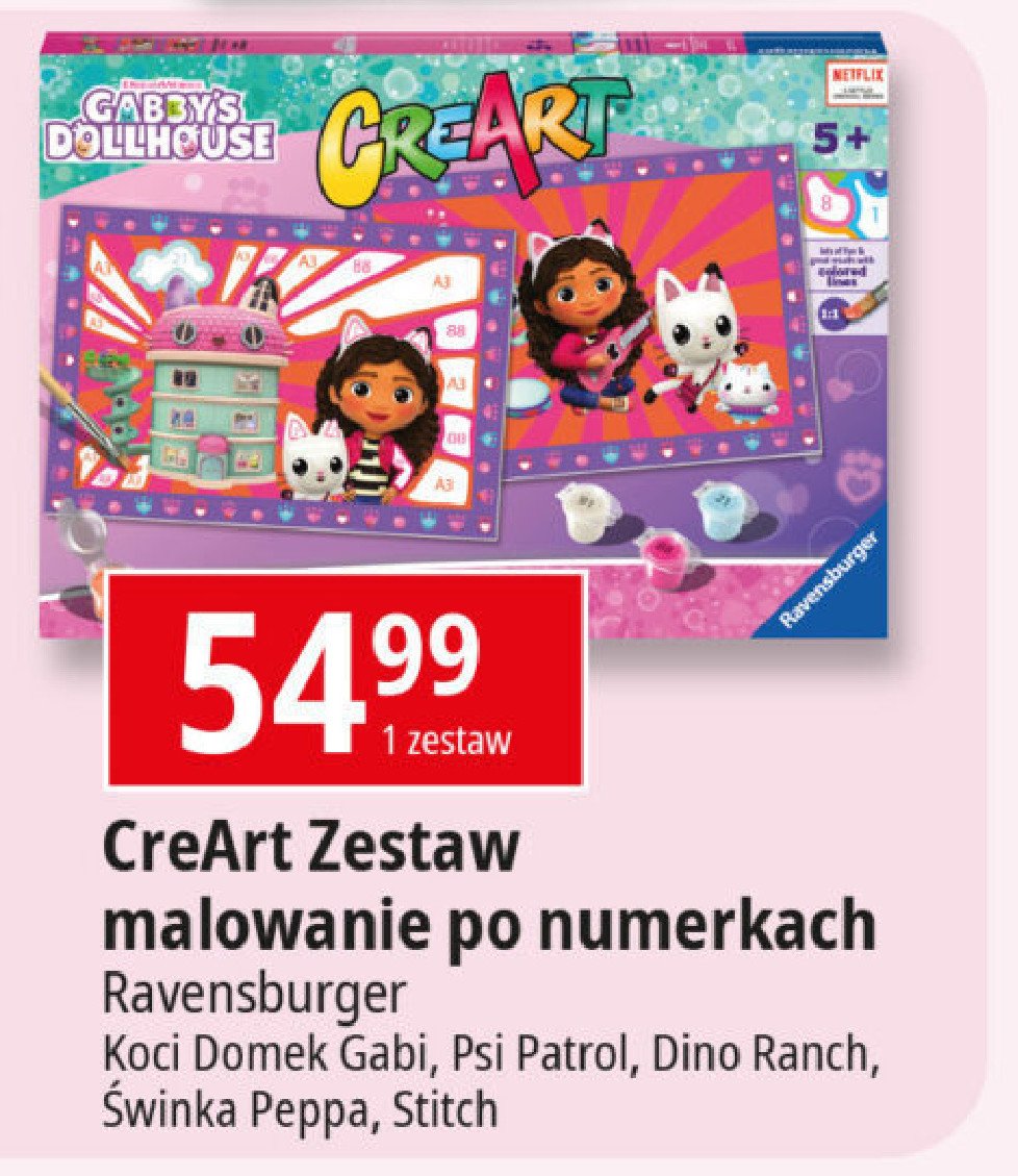 Malowanka po numerkach creart - stitch Ravensburger promocja