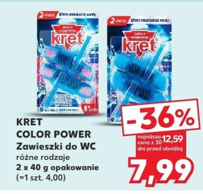 Zawieszki do WC Color Power różne rodzaje Kret promocja w Kaufland