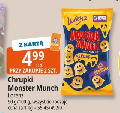 Chrupki monster munch WALKERS FRITO LAY WALKERS promocja w Leclerc