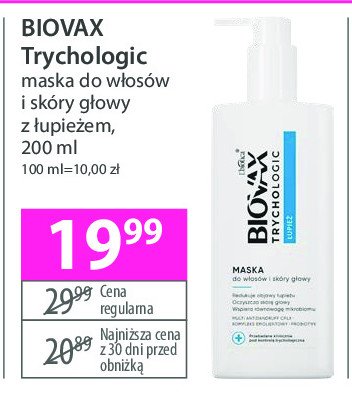 Maska do włosów Biovax trychologic promocja