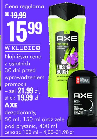 Dezodorant Axe black promocja