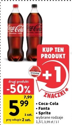 Napój 1,5 l wybrane rodzaje promocja w Intermarche