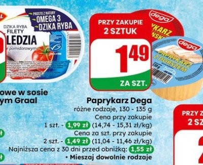 Paprykarz Dega różne rodzaje promocja w Dino