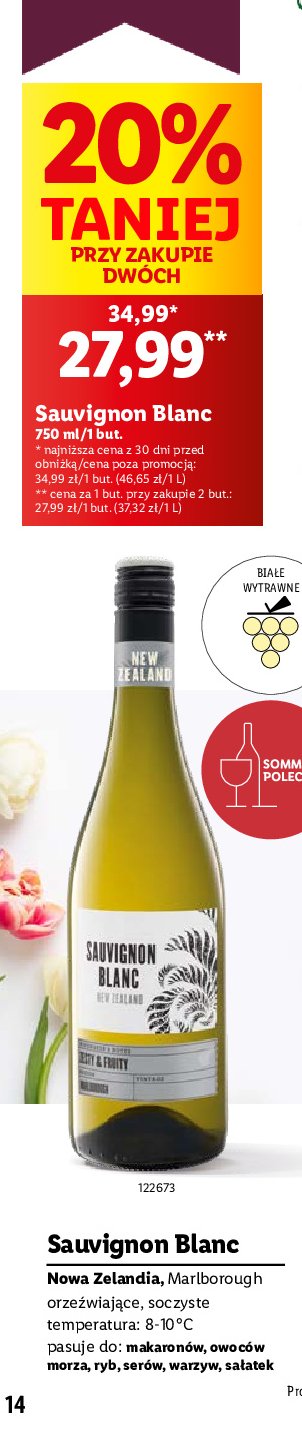 Wino New zeland sauvignon blanc promocja w Lidl