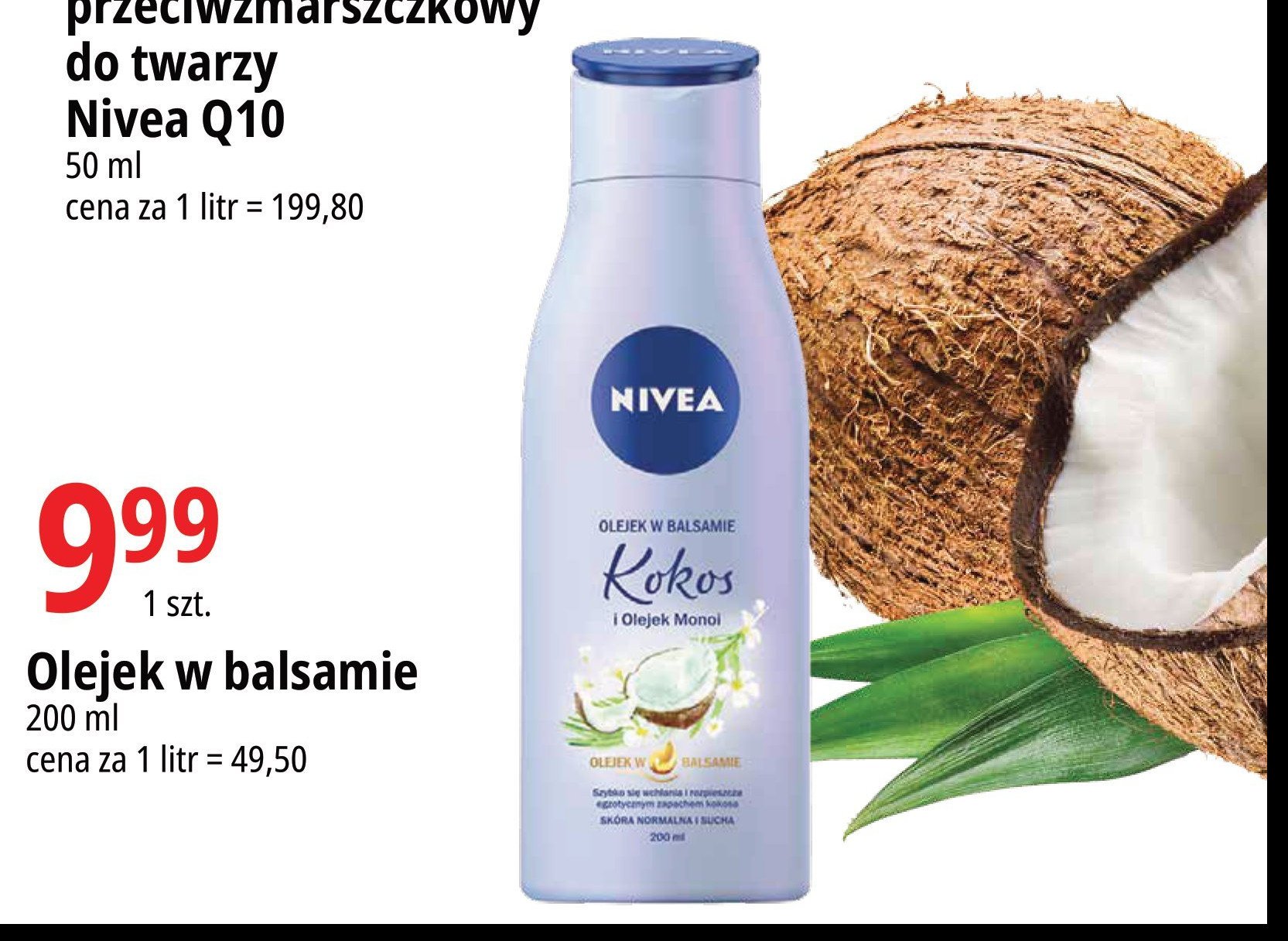 Olejek w balsamie kokos i olejek monoi Nivea promocja
