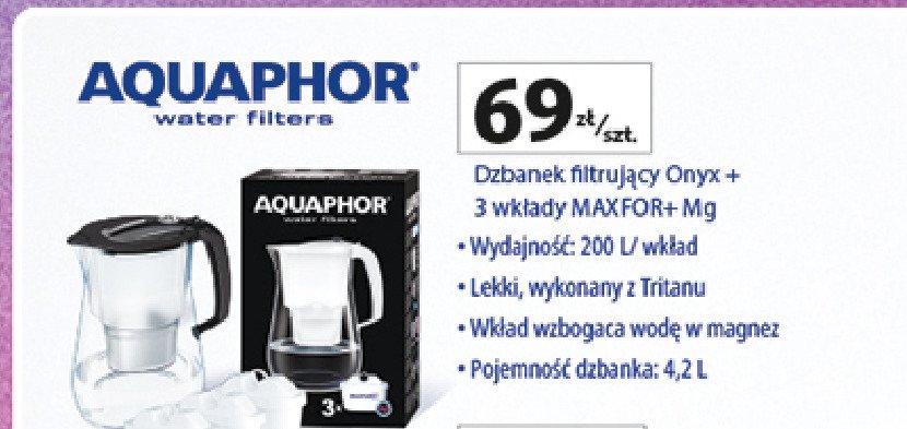Dzbanek onyx 4.2 l czarny Aquaphor promocja w Auchan