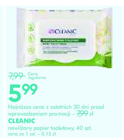 Papier toaletowy nawilżany rumianek Cleanic promocja w Super-Pharm