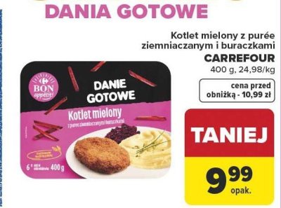 Kotlet mielony z purée ziemniaczanym i buraczkami CARREFOUR promocja w Carrefour Market