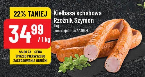 Kiełbasa schabowa Rzeźnik szymon poleca promocja