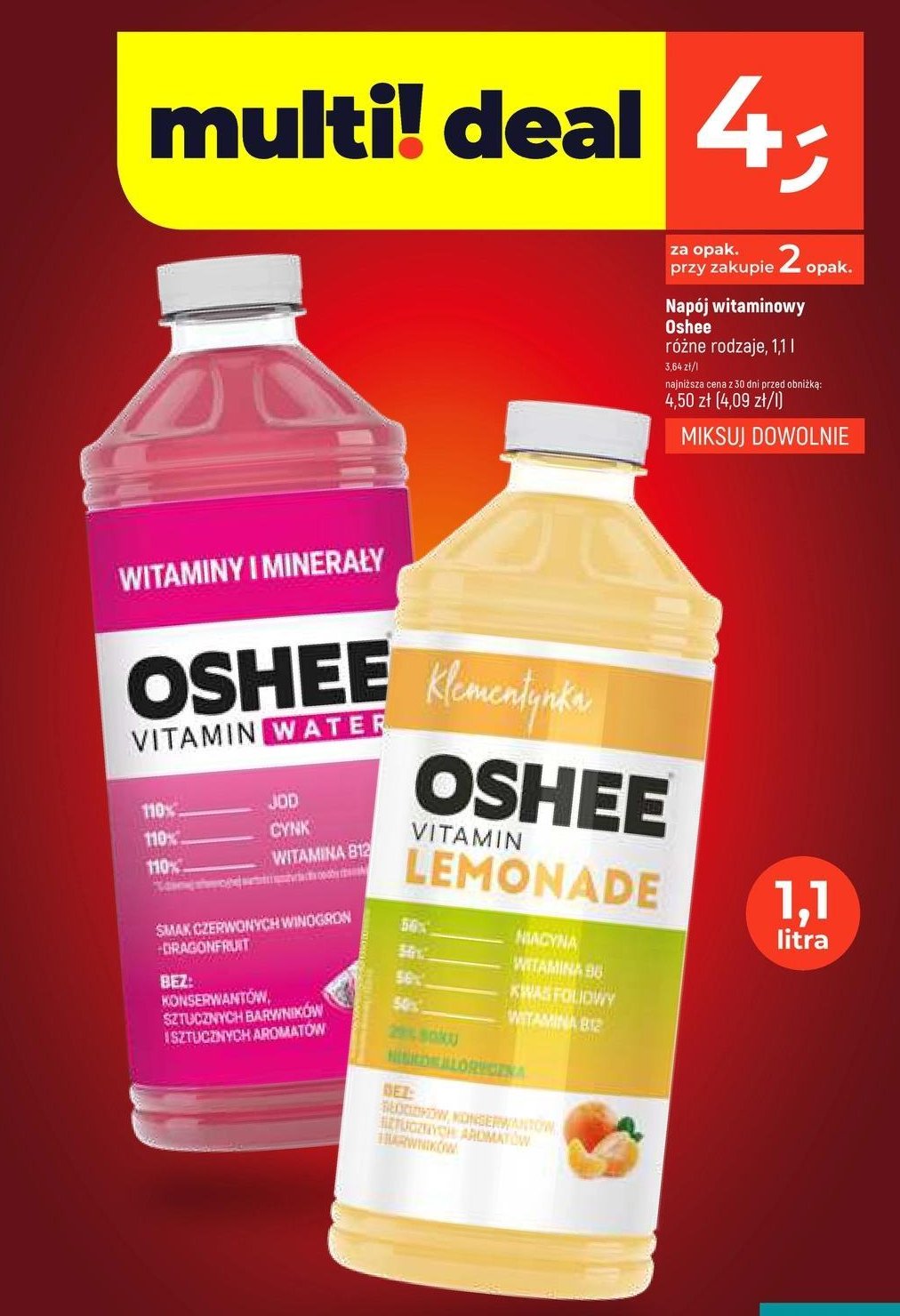 Lemoniada cytryna-sosna Oshee vitamin lemonade promocja