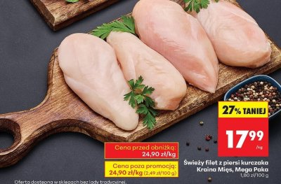 Świeży filet z piersi kurczaka Mega Paka promocja w Biedronka