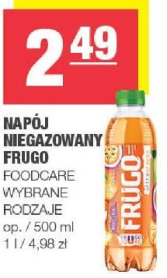 Napój niegazowany Frugo FoodCare promocja w SPAR
