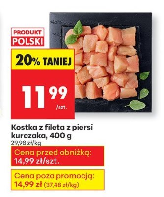 Kostka z fileta z piersi kurczaka 400 g promocja w Biedronka