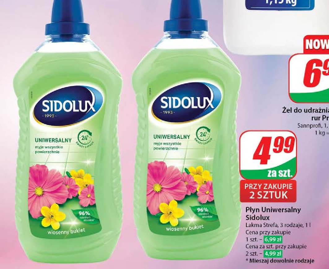 P艂yn do mycia wiosenny bukiet Sidolux uniwersalny promocja