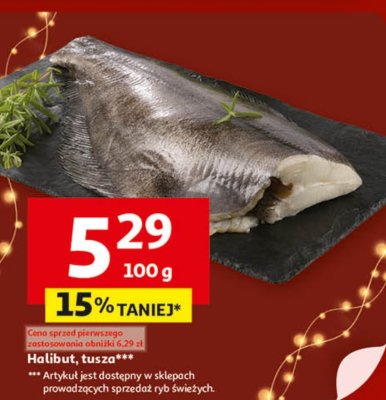 Halibut, turbot, tusza promocja w Auchan