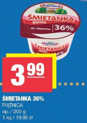 Śmietanka 36% PIĄTNICA promocja w SPAR