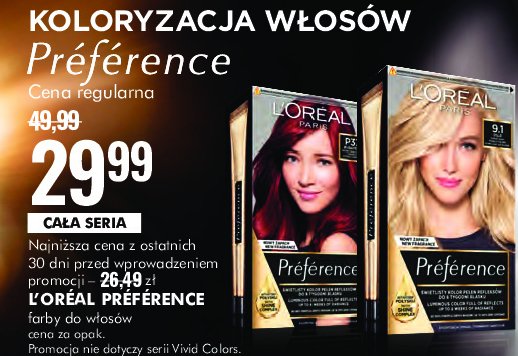 Farba do włosów p37 L'oreal preference promocja