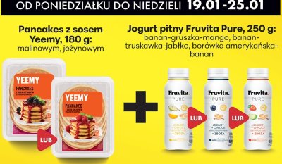 Jogurt pitny Fruvita Pure, banan-truskawka-jabłko promocja w Biedronka