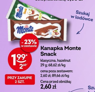 Kanapka Monte Snack klasyczna, hazelnut promocja w Żabka