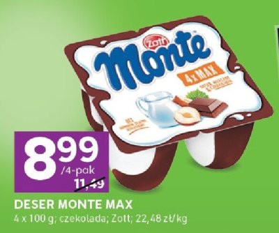Deser Monte Max czekolada promocja w Stokrotka