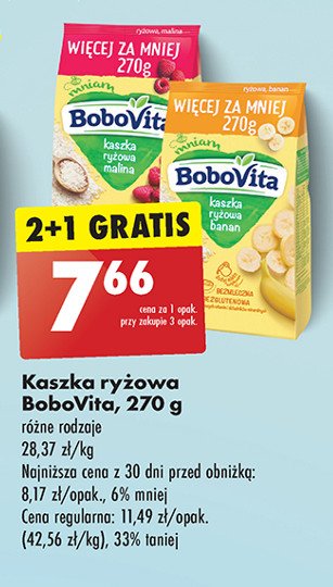 Kaszka ryżowa bananowa Bobovita promocja