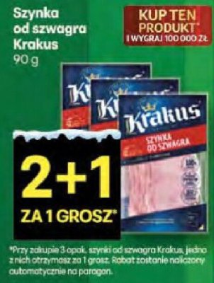 Szynka od szwagra Krakus 90g promocja w Delikatesy Centrum