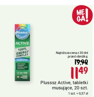 Tabletki musujące energia i oczyszczenie PLUSSSZ ACTIVE promocja w Rossmann