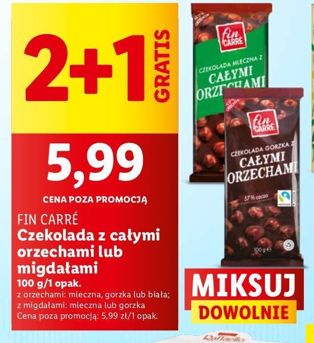 Czekolada deserowa z ca艂ymi orzechami laskowymi Fin carre promocja