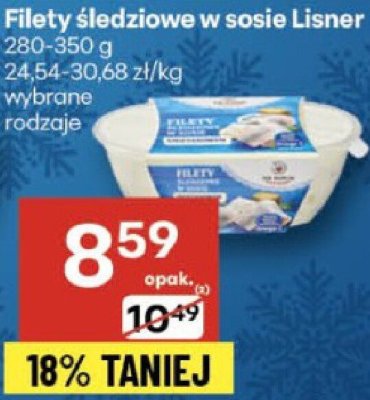 Filety śledziowe w sosie Lisner, wybrane rodzaje promocja w Delikatesy Centrum