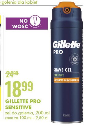 Żel do golenia sensitive Gillette pro promocja