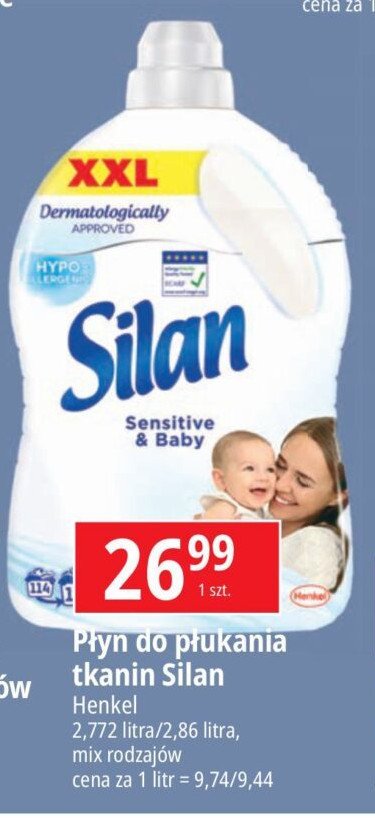 Płyn do płukania xxl Silan sensitive promocja