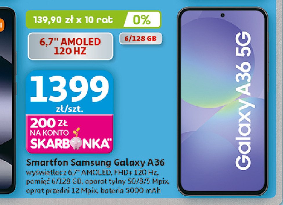 Smartfon a36 Samsung galaxy promocja w Auchan