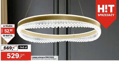 Lampa wisząca PRECIOSA 52 W, 3400 lm, kolor: złoty promocja w Leroy Merlin