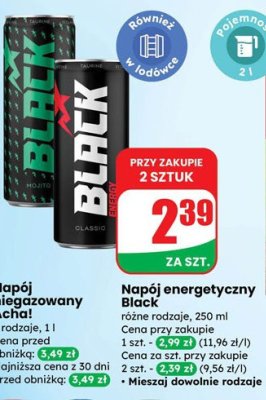 Napój energetyczny Black Classic promocja w Dino